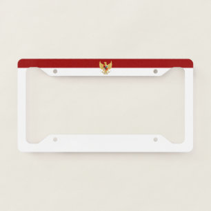Indonesian flag-emblem license plate frame