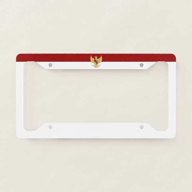 Indonesian flag-emblem license plate frame (Front)