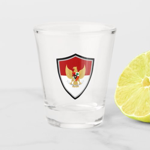 Indonesian flag_emblem shot glass