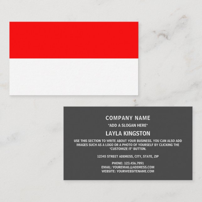 Indonesian Flag, Flag of Indonesia Business Card (Front/Back)