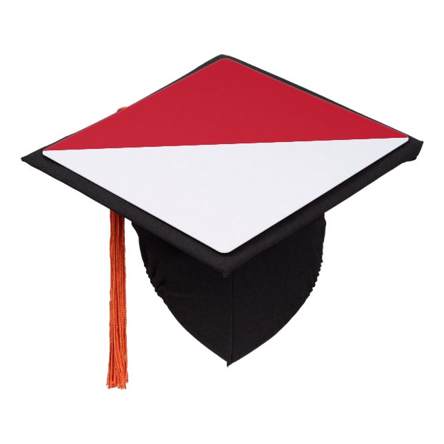 Indonesian flag graduation cap topper (Angled)