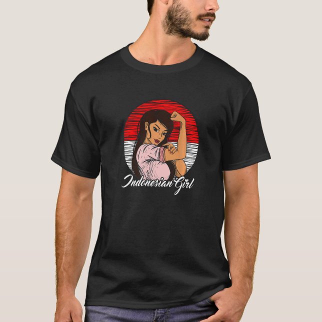 Indonesian Flag Indonesia Indonesian Girl T-Shirt (Front)
