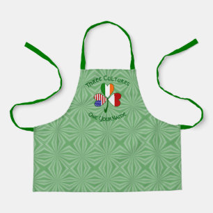 Indonesian Irish American Flag Shamrock Personal Apron