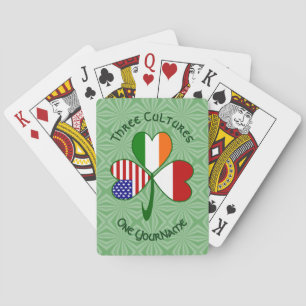 Indonesian Irish American Flag Shamrock Personal Poker Cards