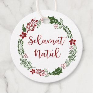 Indonesian Merry Christmas, Custom Favor Tags