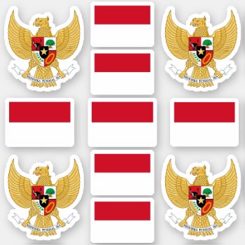 Indonesian National Symbols /coat Of Arms And Flag Sticker by maxiharmony at Zazzle