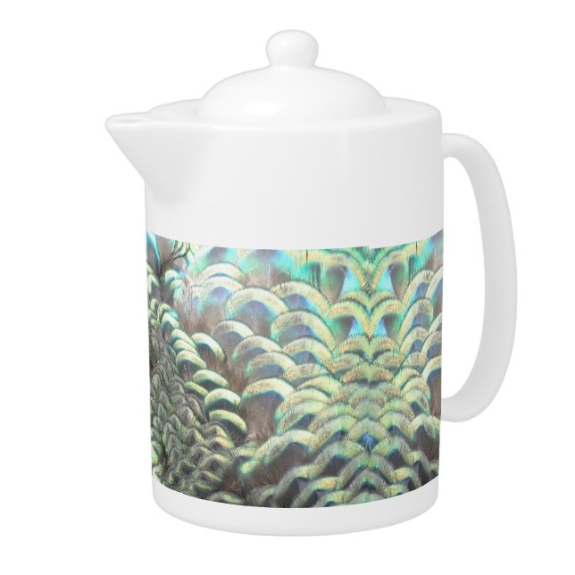 Indonesian Peacock Feathers Pattern Teapot (Right)