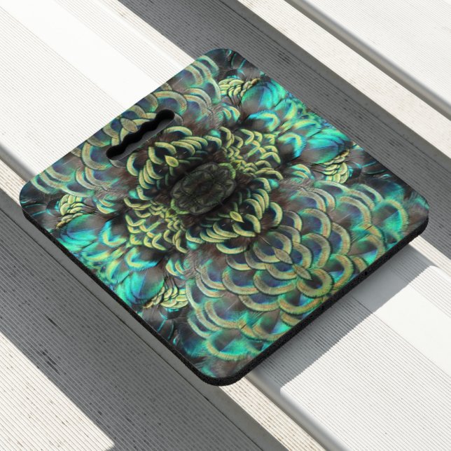 Indonesian Peacock Pattern Seat Cushion (In Situ)