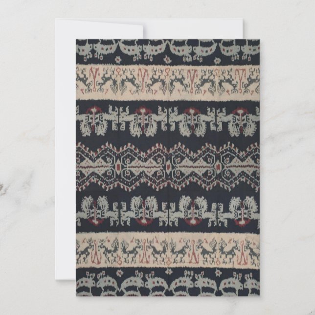 Indonesian Tribal Ikat Textiles Weavings Indonesia Invitation (Front)