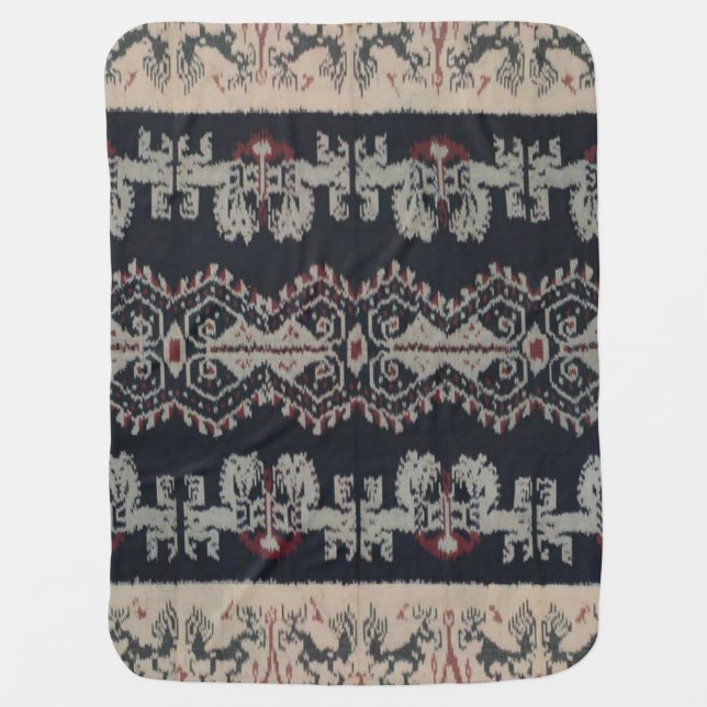 Indonesian Tribal Ikat Textiles Weavings Indonesia Receiving Blanket (Front)