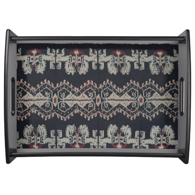 Indonesian Tribal Ikat Textiles Weavings Indonesia Serving Tray (Front)