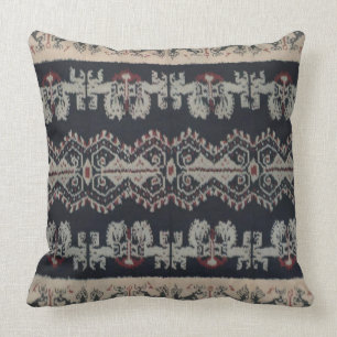 Indonesian Tribal Ikat Textiles Weavings Indonesia Throw Pillow