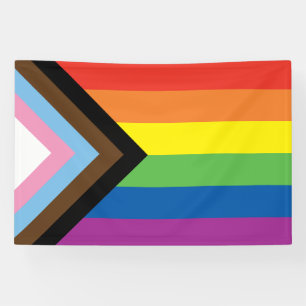 Indoor and Outdoor Banner - New Pride Flag