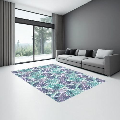Indoor Area Rug Tropical Palms