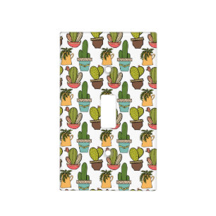 Indoor Cactus & Succulents In Pots Pattern Light Switch Cover