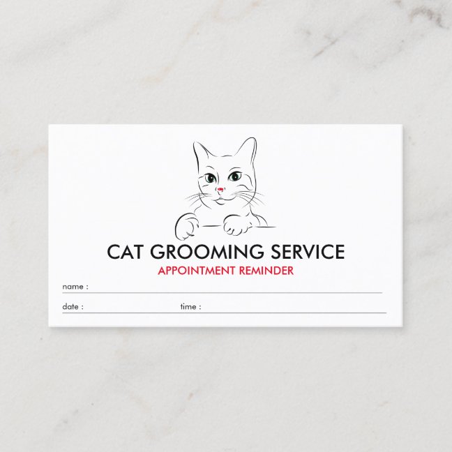 Indoor Cat Enrichment Coach Appointment reminder Business Card