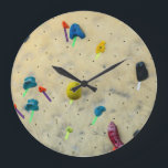 Indoor Climbing Wall - Sports Large Clock<br><div class="desc">Indoor climbing wall with colorful and interesting climbing holds will look great on loads of products and make a great gift for any climber</div>