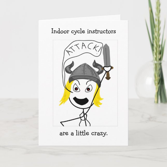 Indoor Cycling-Attack! greeting card (Front)