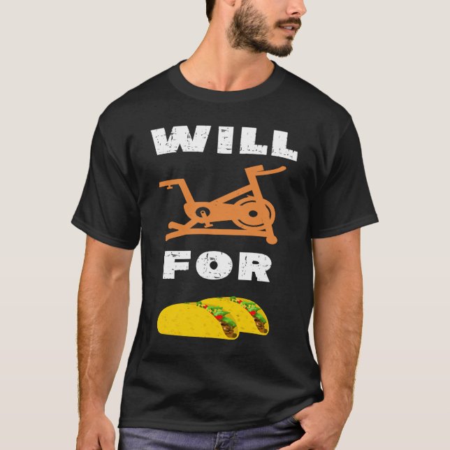 Indoor Cycling Spin Bike Taco Workout Spinning Cla T-Shirt (Front)