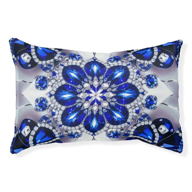 Indoor Dog Bed With Blue White Colors (Front)