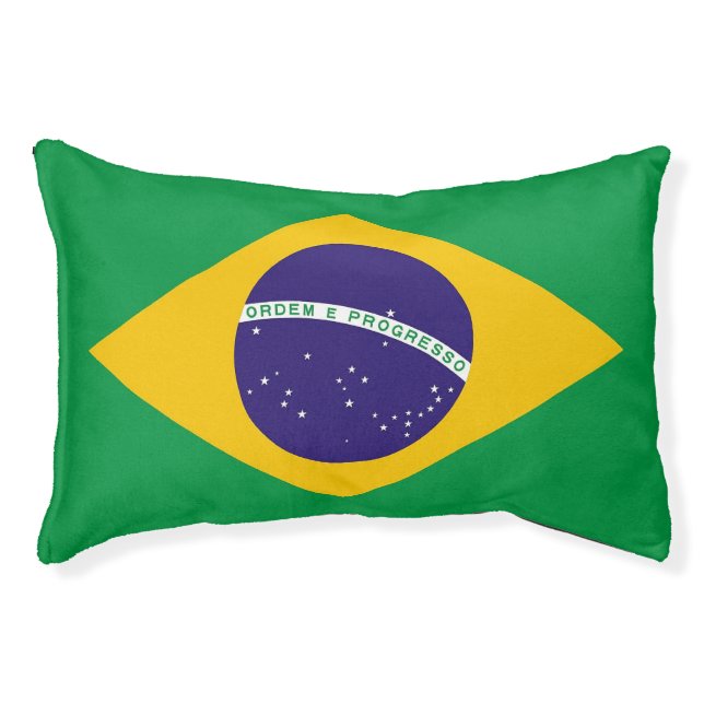 Indoor Dog Bed With flag of Brazil (Front)