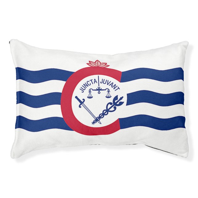 Indoor Dog Bed With flag of Cincinnati City, USA (Front)