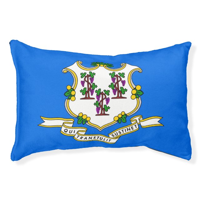 Indoor Dog Bed With flag of Connecticut State, USA (Front)