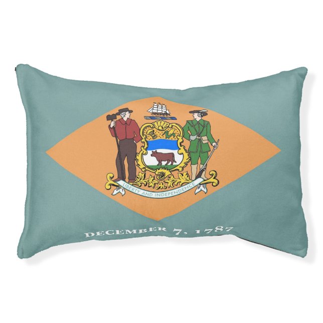 Indoor Dog Bed With flag of Delaware State, USA (Front)