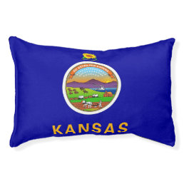Indoor Dog Bed With flag of Kansas State, USA