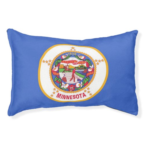 Indoor Dog Bed With flag of Minnesota USA