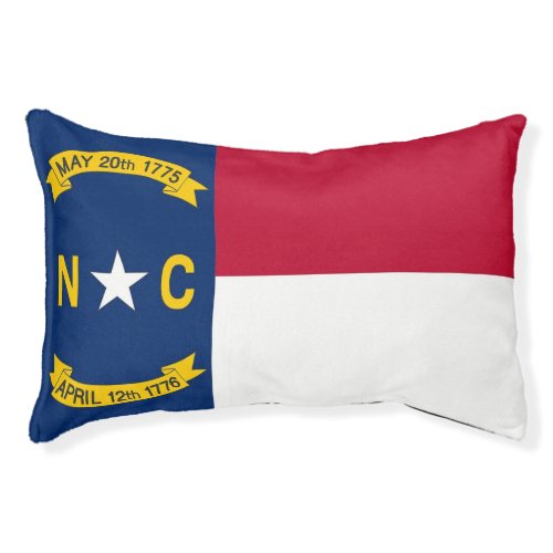 Indoor Dog Bed With flag of North Carolina USA