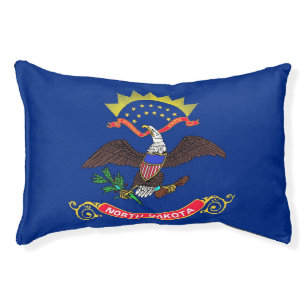 Indoor Dog Bed With flag of North Dakota, USA