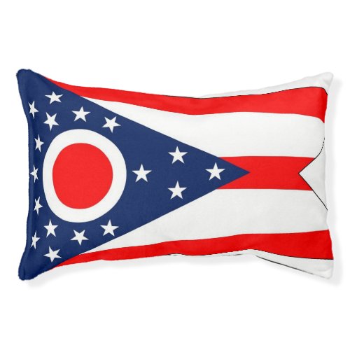 Indoor Dog Bed With flag of Ohio State USA