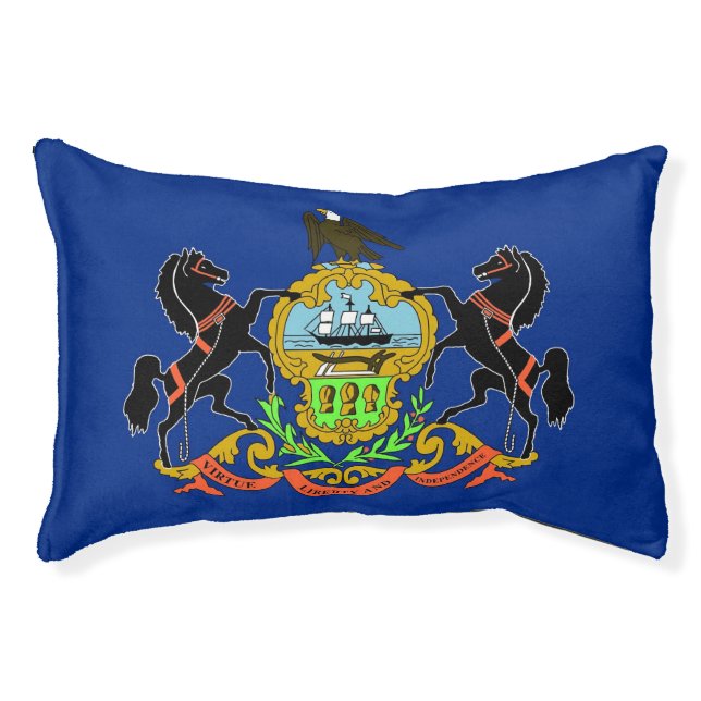 Indoor Dog Bed With flag of Pennsylvania, USA (Front)