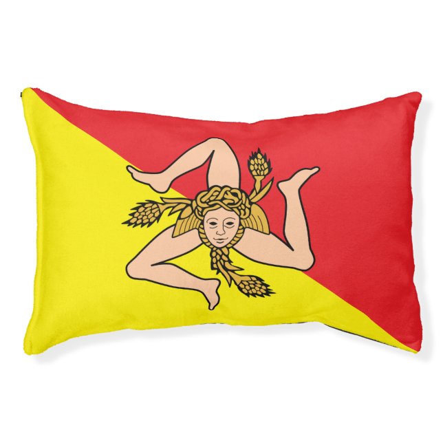 Indoor Dog Bed With flag of Sicily, Italy (Front)