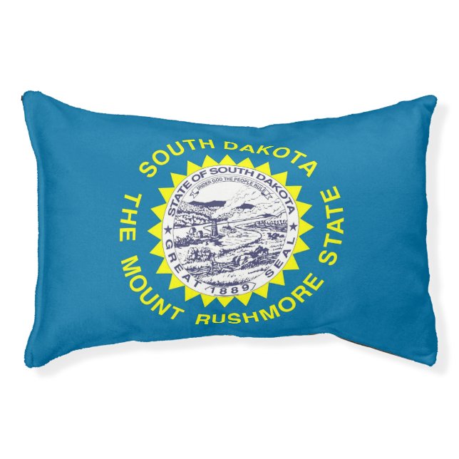 Indoor Dog Bed With flag of South Dakota, USA (Front)