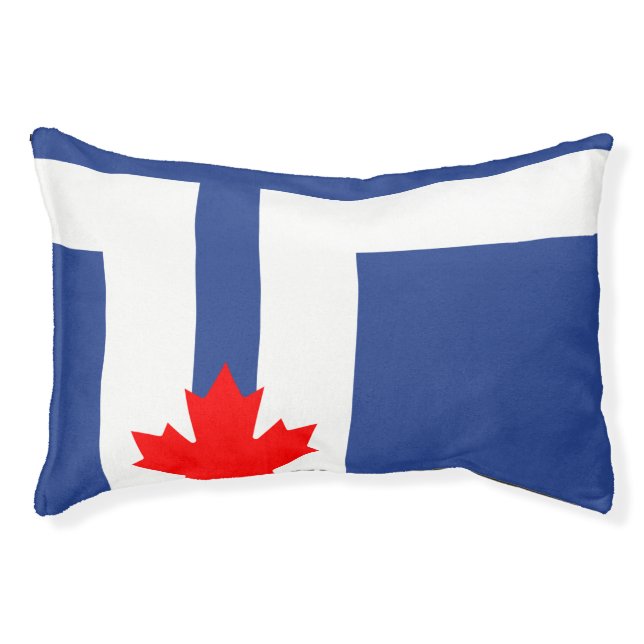Indoor Dog Bed With flag of Toronto, Canada (Front)