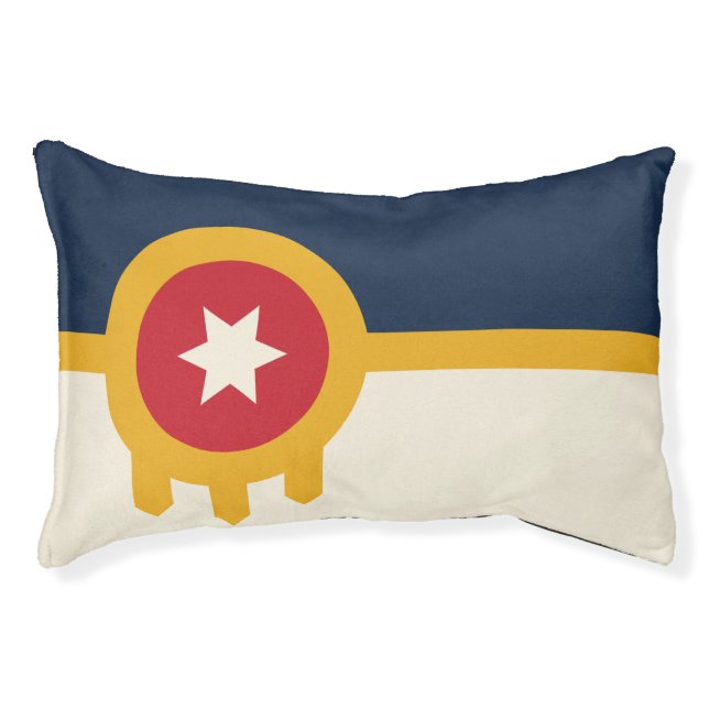Indoor Dog Bed With flag of Tulsa (Front)