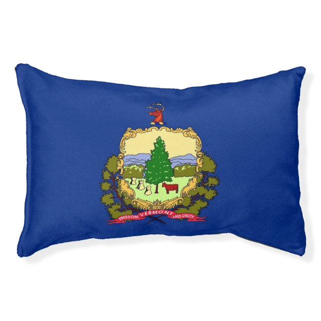 Indoor Dog Bed With flag of Vermont, USA (Front)