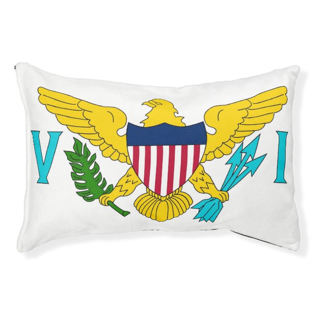 Indoor Dog Bed With flag of Virgin Islands, USA (Front)