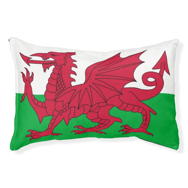 Indoor Dog Bed With flag of Wales, UK (Front)