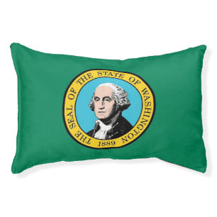 Indoor Dog Bed With flag of Washington State, USA