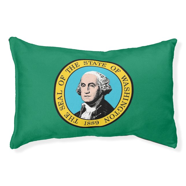 Indoor Dog Bed With flag of Washington State, USA (Front)