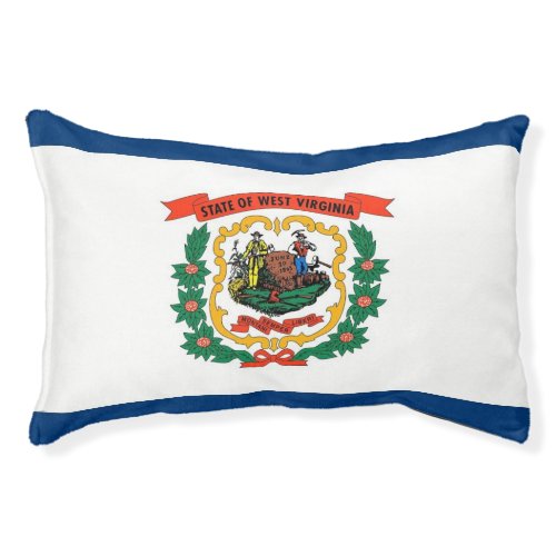 Indoor Dog Bed With flag of West Virginia USA