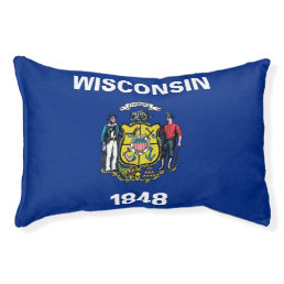 Indoor Dog Bed With flag of Wisconsin, USA