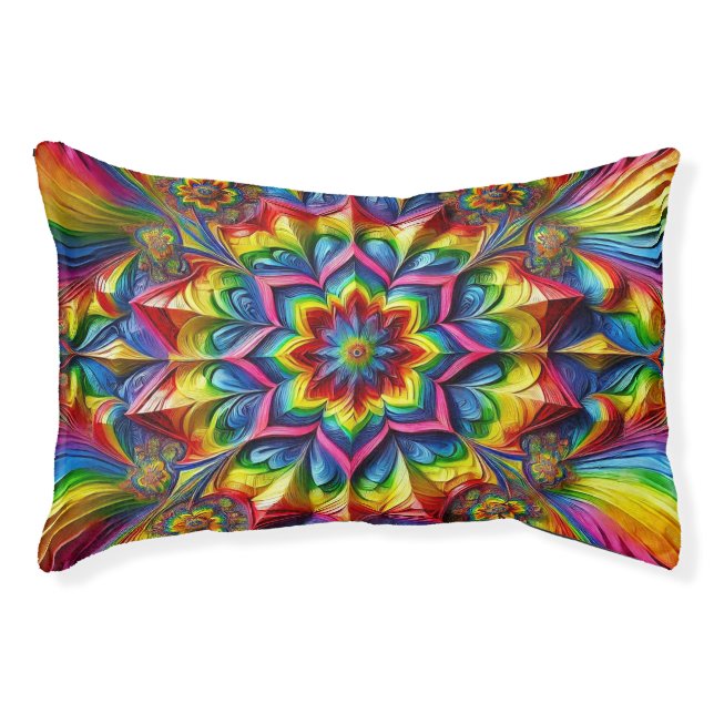 Indoor Dog Bed With LGBTQ Colors (Front)