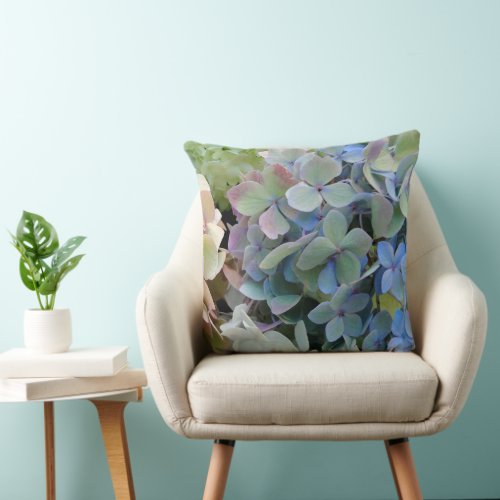 Indoor Hydrangea Garden Macro Photography Throw Pillow