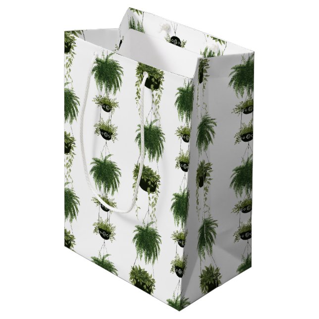 Indoor Oasis | Hanging Baskets Medium Gift Bag (Front Angled)