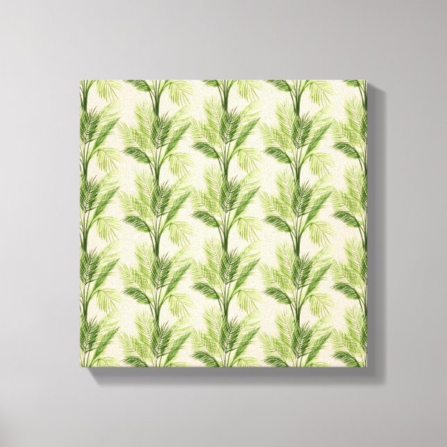 Indoor Oasis | Palm Tree Pattern Canvas Print (Front)