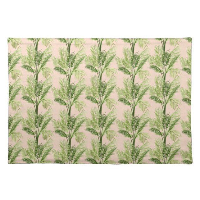 Indoor Oasis | Palm Tree Pattern Cloth Placemat (Front)